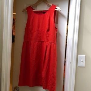 Orange sleeveless dress with POCKETS